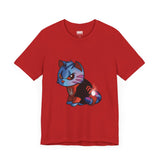 Rage Kitty Cute Comic Cat Lantern Red Unisex Jersey Short Sleeve Tee | Gift Idea