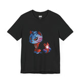 Rage Kitty Cute Comic Cat Lantern Red Unisex Jersey Short Sleeve Tee | Gift Idea