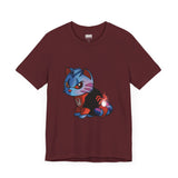 Rage Kitty Cute Comic Cat Lantern Red Unisex Jersey Short Sleeve Tee | Gift Idea