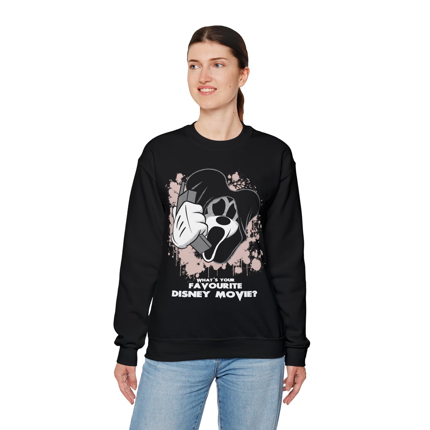 Ghost MouseFace Scary Neutral Halloween Movie Unisex Heavy Blend™ Crewneck Sweatshirt | Fall Autumn| Horror Scary | Gift Idea