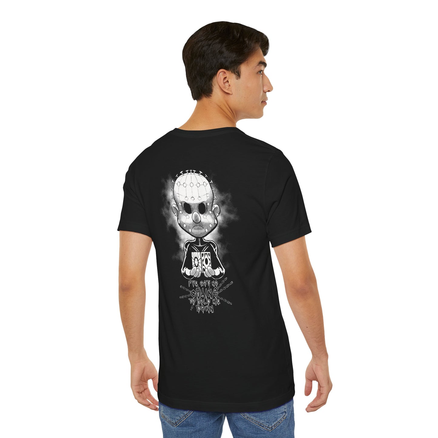 Hell Raising Pinheadcchio Scary Movie Halloween Horror Cartoon Unisex Jersey Short Sleeve Tee
