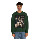 Frankenstein and His Bride True Love Neutral Halloween Monsters Cozy Unisex Heavy Blend™ Crewneck Sweatshirt | Fall Autumn | Gift Idea