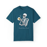 Gilmore Girls Halloween Skeleton Drinking Luke's Coffee Unisex Garment-Dyed T-shirt