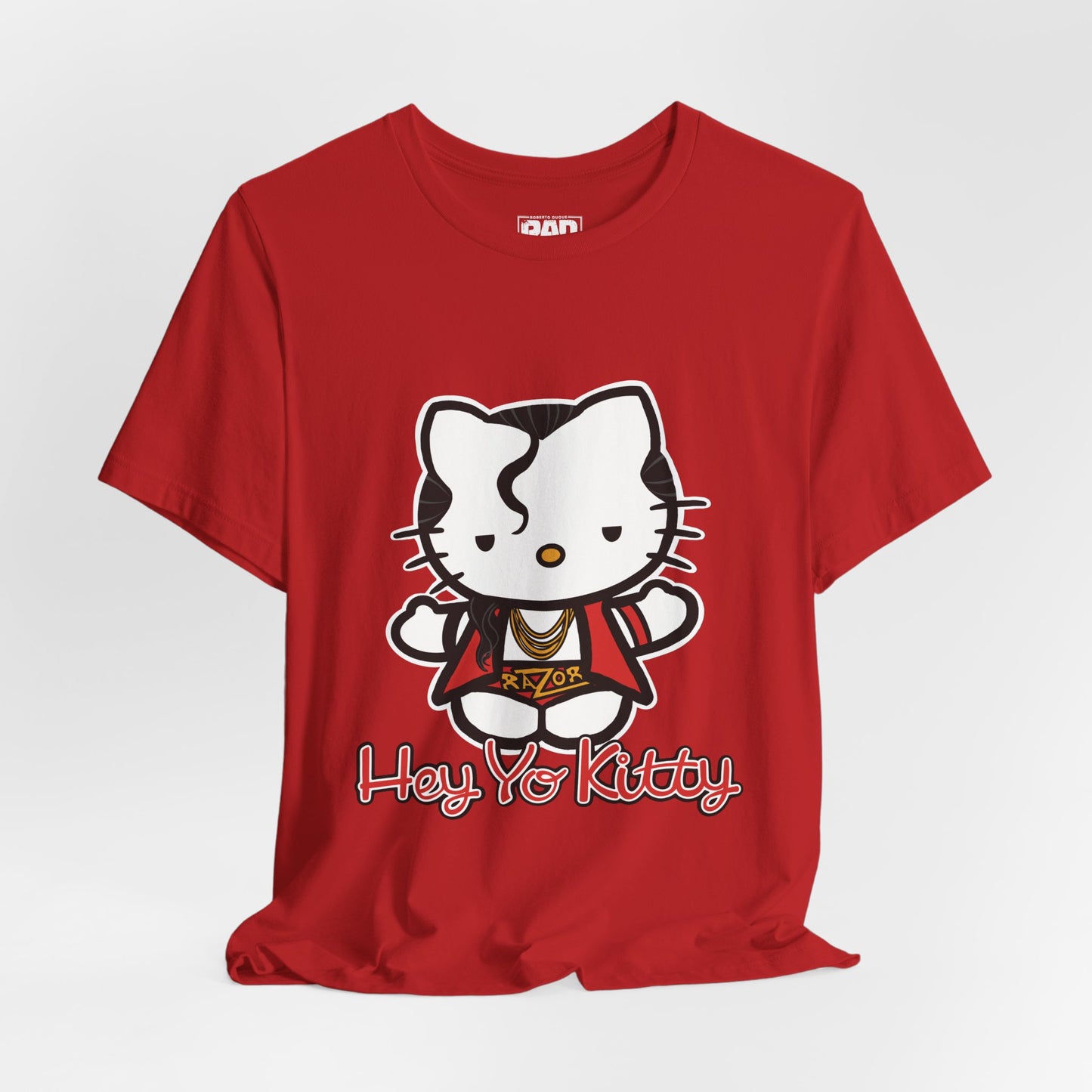 Hey Yo Kitty Japanese Wrestling Red Bad Cat Unisex Jersey Short Sleeve T-Shirt