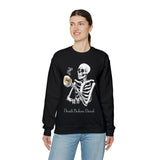 Gilmore Girls Halloween Skeleton Drinking Luke's Coffee Unisex Heavy Blend™ Crewneck Sweatshirt | Fall Autumn | Cozy Sweater