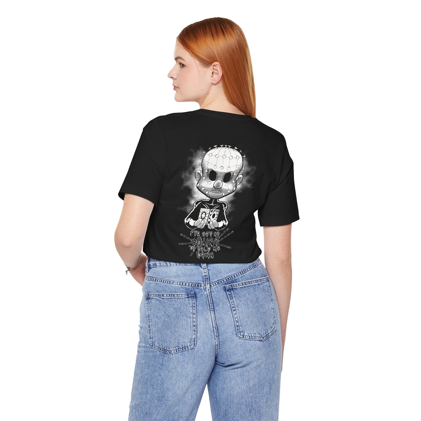 Hell Raising Pinheadcchio Scary Movie Halloween Horror Cartoon Unisex Jersey Short Sleeve Tee