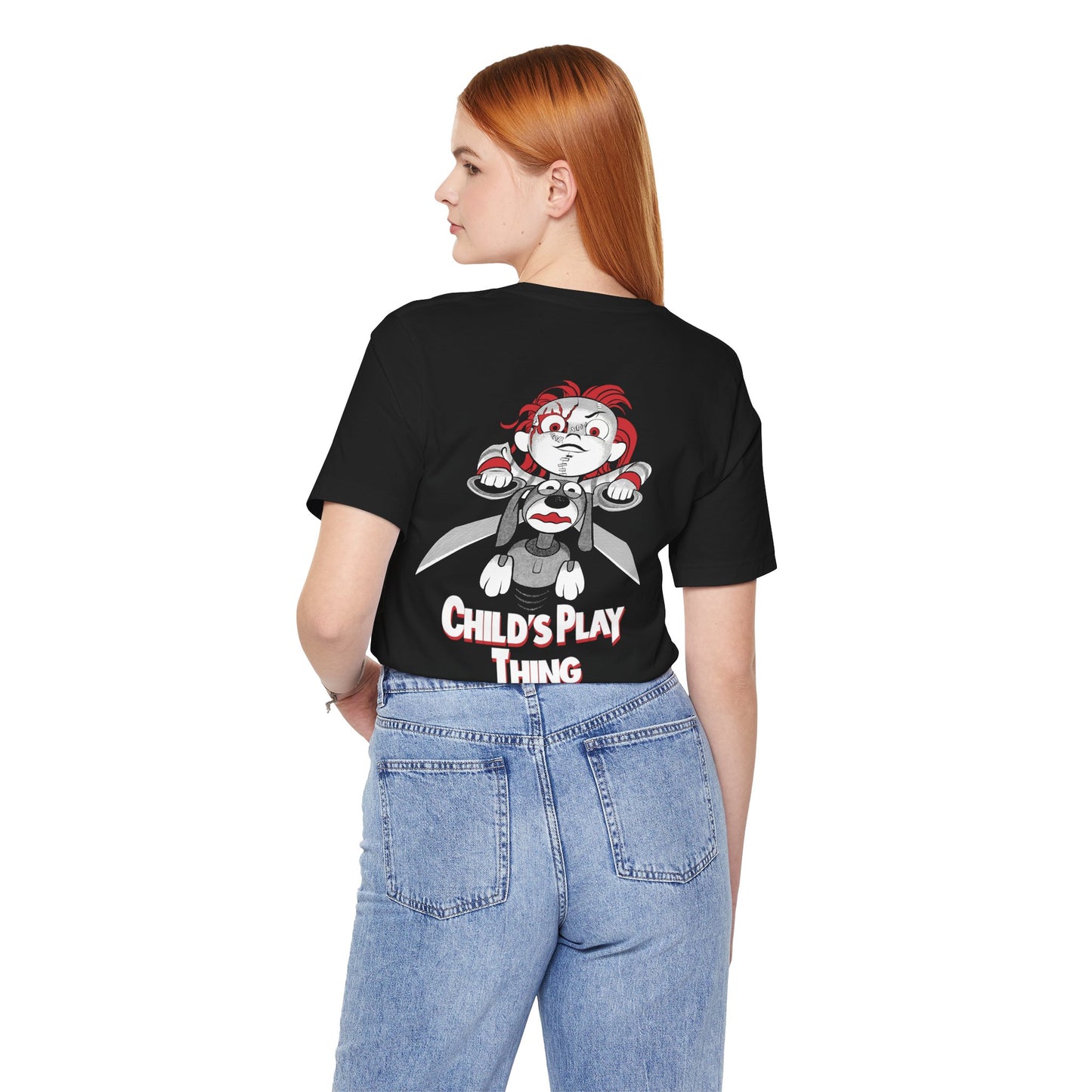 Child's Play Thing Gal Pal Jessie Scary Movie Halloween Horror Cartoon Unisex Jersey Short Sleeve Tee