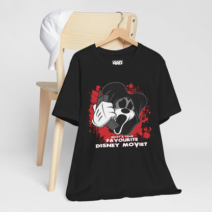 Mouseface has a Question for You Scary Movie Halloween Horror Cartoon Unisex Jersey Short Sleeve Tee