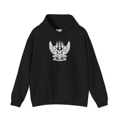 Nightmare Coat of Arms Wrestling Metal Wings Skull Unisex Heavy Blend™ Hooded Sweatshirt