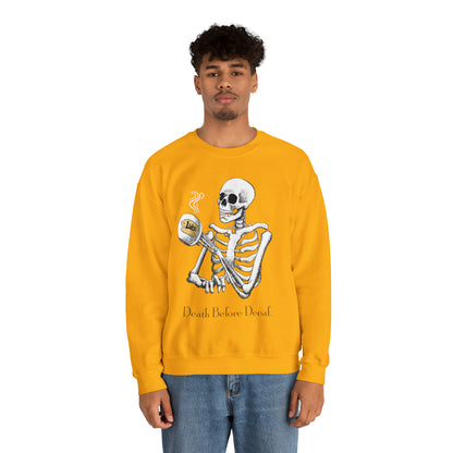 Gilmore Girls Halloween Skeleton Drinking Luke's Coffee Unisex Heavy Blend™ Crewneck Sweatshirt | Fall Autumn | Cozy Sweater