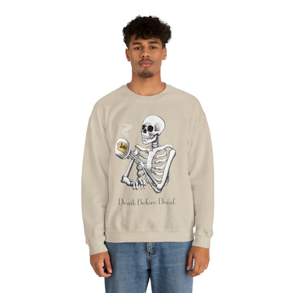 Gilmore Girls Halloween Skeleton Drinking Luke's Coffee Unisex Heavy Blend™ Crewneck Sweatshirt | Fall Autumn | Cozy Sweater