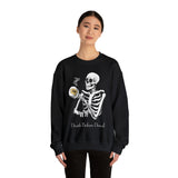 Gilmore Girls Halloween Skeleton Drinking Luke's Coffee Unisex Heavy Blend™ Crewneck Sweatshirt | Fall Autumn | Cozy Sweater