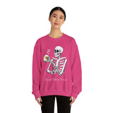 Gilmore Girls Halloween Skeleton Drinking Luke's Coffee Unisex Heavy Blend™ Crewneck Sweatshirt | Fall Autumn | Cozy Sweater