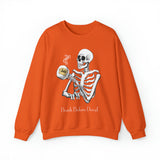 Gilmore Girls Halloween Skeleton Drinking Luke's Coffee Unisex Heavy Blend™ Crewneck Sweatshirt | Fall Autumn | Cozy Sweater
