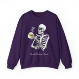 Gilmore Girls Halloween Skeleton Drinking Luke's Coffee Unisex Heavy Blend™ Crewneck Sweatshirt | Fall Autumn | Cozy Sweater