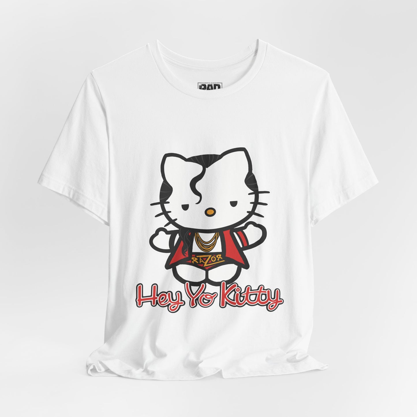Hey Yo Kitty Japanese Wrestling Red Bad Cat Unisex Jersey Short Sleeve T-Shirt