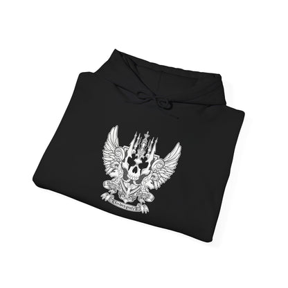 Nightmare Coat of Arms Wrestling Metal Wings Skull Unisex Heavy Blend™ Hooded Sweatshirt