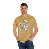 Gilmore Girls Halloween Skeleton Drinking Luke's Coffee Unisex Garment-Dyed T-shirt