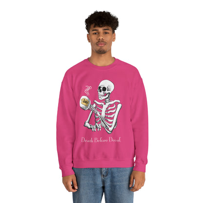 Gilmore Girls Halloween Skeleton Drinking Luke's Coffee Unisex Heavy Blend™ Crewneck Sweatshirt | Fall Autumn | Cozy Sweater