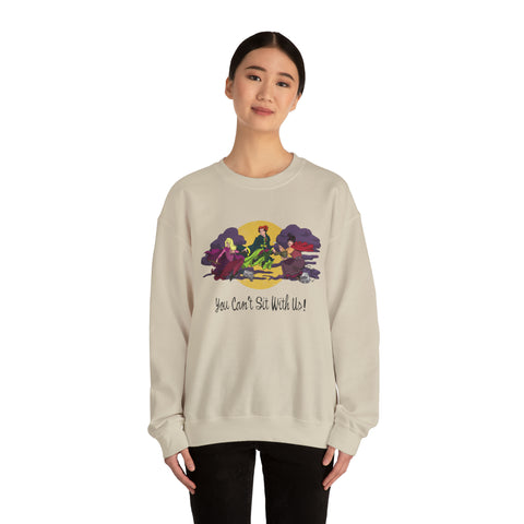 Hocus Pocus Mean Witches “You Can't Sit With Us” Retro Colour Cartoon Unisex Heavy Blend™ Crewneck Sweatshirt | Fall Autumn| Humour TV  | Gift Idea