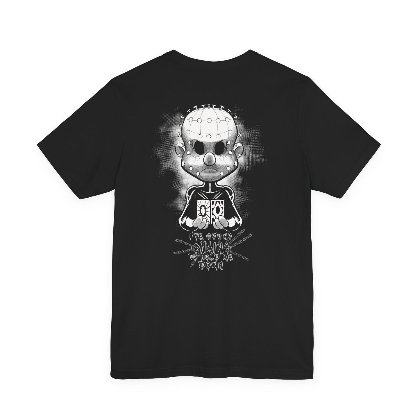 Hell Raising Pinheadcchio Scary Movie Halloween Horror Cartoon Unisex Jersey Short Sleeve Tee
