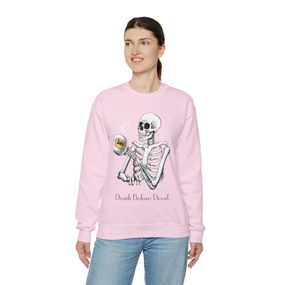 Gilmore Girls Halloween Skeleton Drinking Luke's Coffee Unisex Heavy Blend™ Crewneck Sweatshirt | Fall Autumn | Cozy Sweater