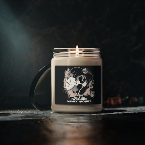 Ghost MouseFace "Whats Your Favourite Movie?" Scream Halloween Scented Soy Candle, 9oz | Gift Idea | Gothic Home Decor