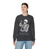 Gilmore Girls Halloween Skeleton Drinking Luke's Coffee Unisex Heavy Blend™ Crewneck Sweatshirt | Fall Autumn | Cozy Sweater