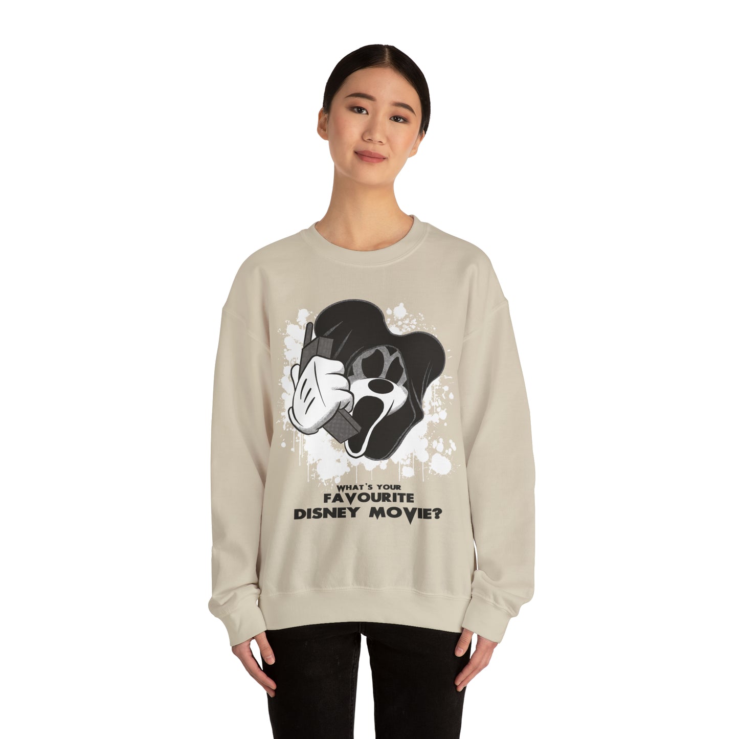 Ghost MouseFace Scary Neutral Halloween Movie Unisex Heavy Blend™ Crewneck Sweatshirt | Fall Autumn| Horror Scary | Gift Idea