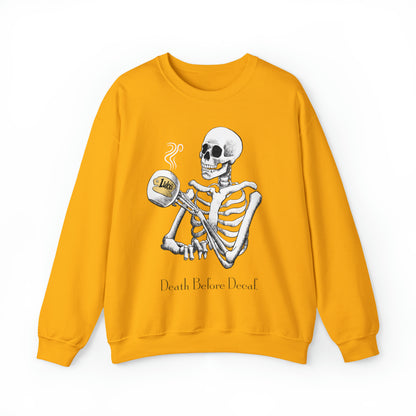 Gilmore Girls Halloween Skeleton Drinking Luke's Coffee Unisex Heavy Blend™ Crewneck Sweatshirt | Fall Autumn | Cozy Sweater