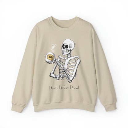 Gilmore Girls Halloween Skeleton Drinking Luke's Coffee Unisex Heavy Blend™ Crewneck Sweatshirt | Fall Autumn | Cozy Sweater