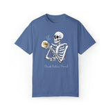 Gilmore Girls Halloween Skeleton Drinking Luke's Coffee Unisex Garment-Dyed T-shirt