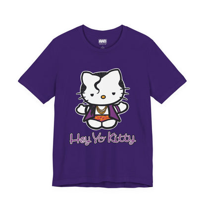 Hey Yo Kitty Japanese Wrestling Purple Bad Cat Unisex Jersey Short Sleeve T-Shirt
