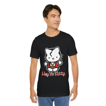 Hey Yo Kitty Japanese Wrestling Red Bad Cat Unisex Jersey Short Sleeve T-Shirt