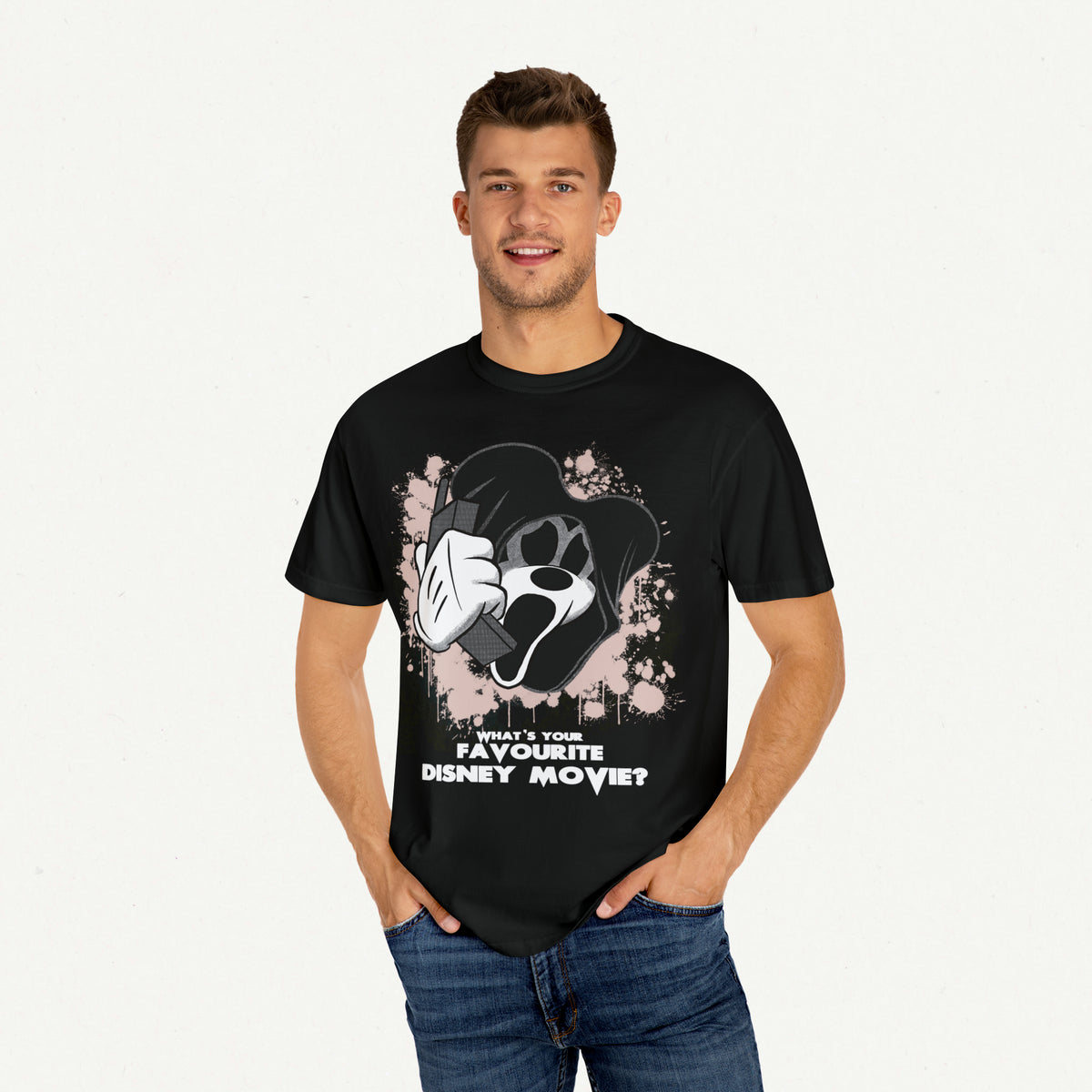 Ghost MouseFace Scary Movie Halloween Horror Gothic Unisex Garment-Dyed T-shirt | Gift Idea |