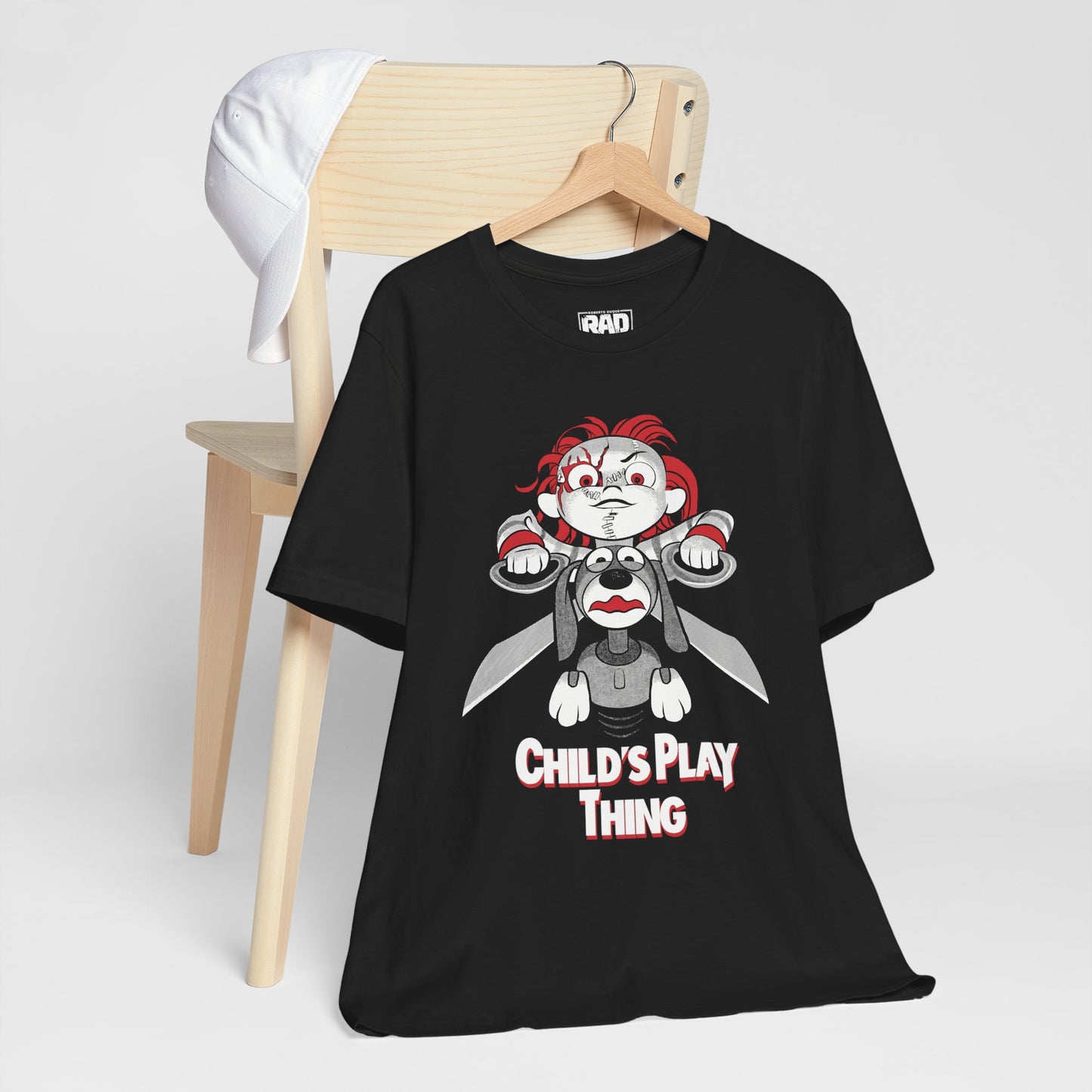 Child's Play Thing Scary Movie Halloween Horror Cartoon Unisex Jersey Short Sleeve Tee