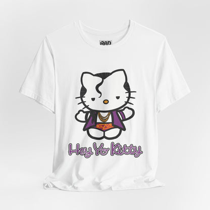 Hey Yo Kitty Japanese Wrestling Purple Bad Cat Unisex Jersey Short Sleeve T-Shirt