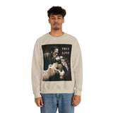 Frankenstein and His Bride True Love Neutral Halloween Monsters Cozy Unisex Heavy Blend™ Crewneck Sweatshirt | Fall Autumn | Gift Idea