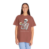 Gilmore Girls Halloween Skeleton Drinking Luke's Coffee Unisex Garment-Dyed T-shirt