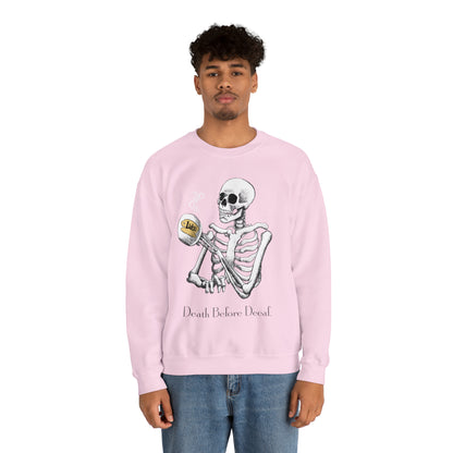 Gilmore Girls Halloween Skeleton Drinking Luke's Coffee Unisex Heavy Blend™ Crewneck Sweatshirt | Fall Autumn | Cozy Sweater