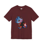 Rage Kitty Cute Comic Cat Lantern Red Unisex Jersey Short Sleeve Tee | Gift Idea