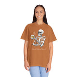 Gilmore Girls Halloween Skeleton Drinking Luke's Coffee Unisex Garment-Dyed T-shirt