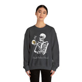 Gilmore Girls Halloween Skeleton Drinking Luke's Coffee Unisex Heavy Blend™ Crewneck Sweatshirt | Fall Autumn | Cozy Sweater