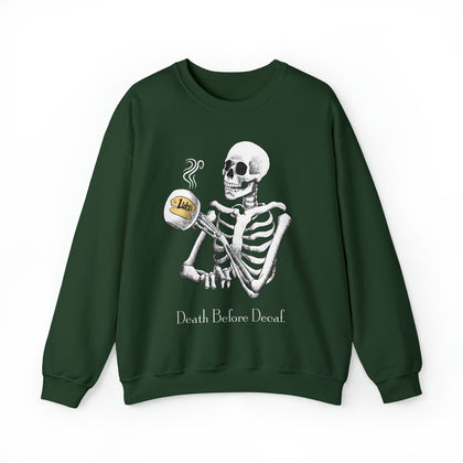 Gilmore Girls Halloween Skeleton Drinking Luke's Coffee Unisex Heavy Blend™ Crewneck Sweatshirt | Fall Autumn | Cozy Sweater