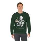 Gilmore Girls Halloween Skeleton Drinking Luke's Coffee Unisex Heavy Blend™ Crewneck Sweatshirt | Fall Autumn | Cozy Sweater