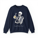 Gilmore Girls Halloween Skeleton Drinking Luke's Coffee Unisex Heavy Blend™ Crewneck Sweatshirt | Fall Autumn | Cozy Sweater