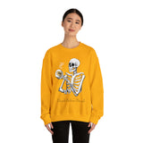 Gilmore Girls Halloween Skeleton Drinking Luke's Coffee Unisex Heavy Blend™ Crewneck Sweatshirt | Fall Autumn | Cozy Sweater