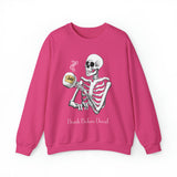 Gilmore Girls Halloween Skeleton Drinking Luke's Coffee Unisex Heavy Blend™ Crewneck Sweatshirt | Fall Autumn | Cozy Sweater