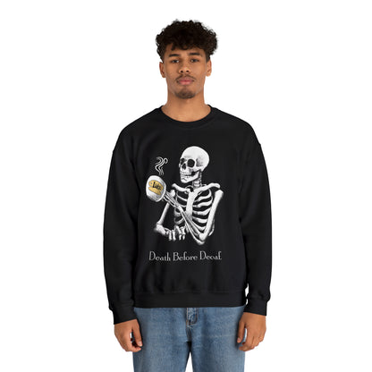 Gilmore Girls Halloween Skeleton Drinking Luke's Coffee Unisex Heavy Blend™ Crewneck Sweatshirt | Fall Autumn | Cozy Sweater