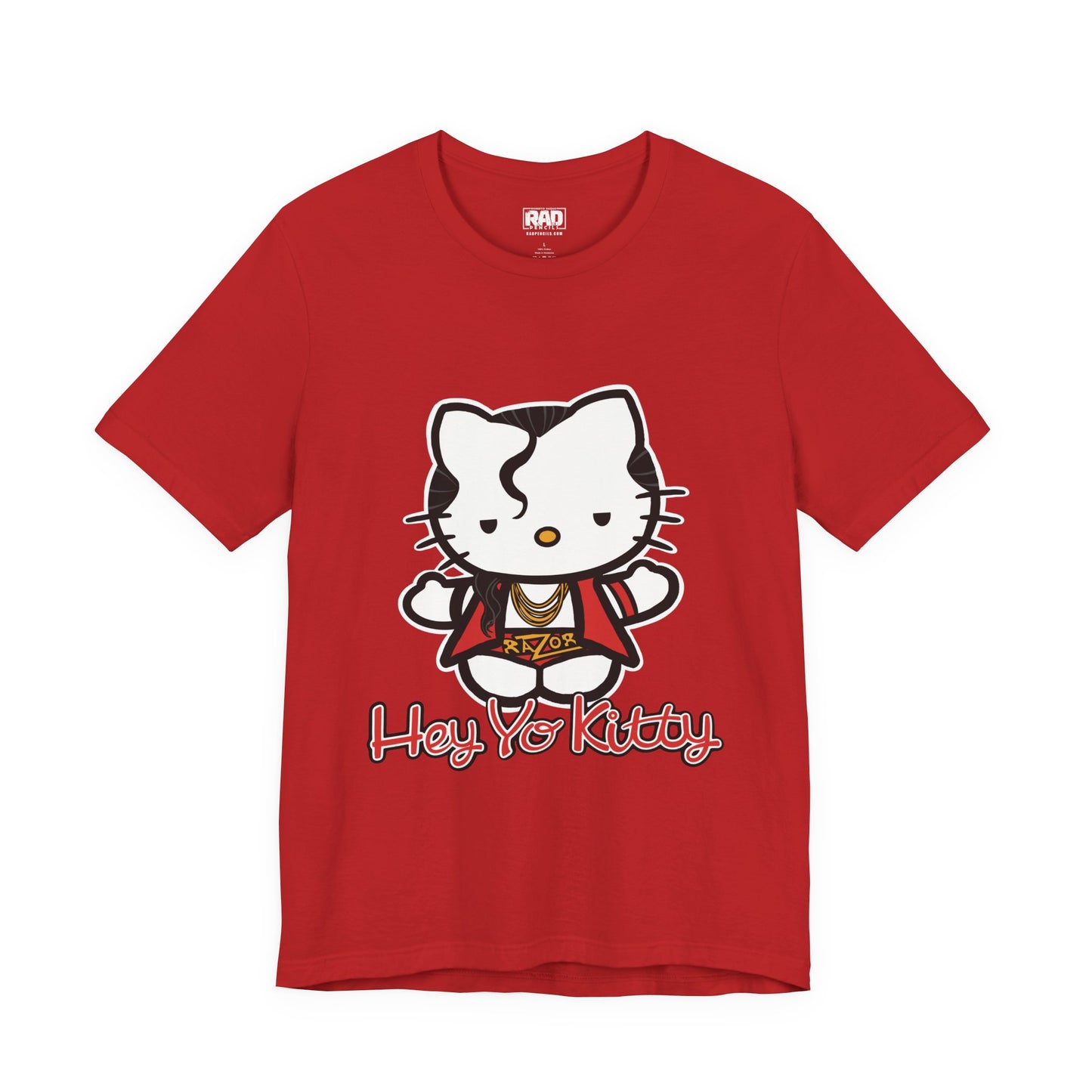Hey Yo Kitty Japanese Wrestling Red Bad Cat Unisex Jersey Short Sleeve T-Shirt